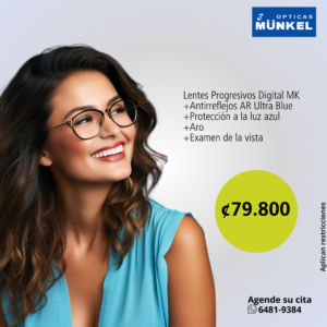 Kit Münkel. Lentes progresivos + antireflejo + protección a luz azul
